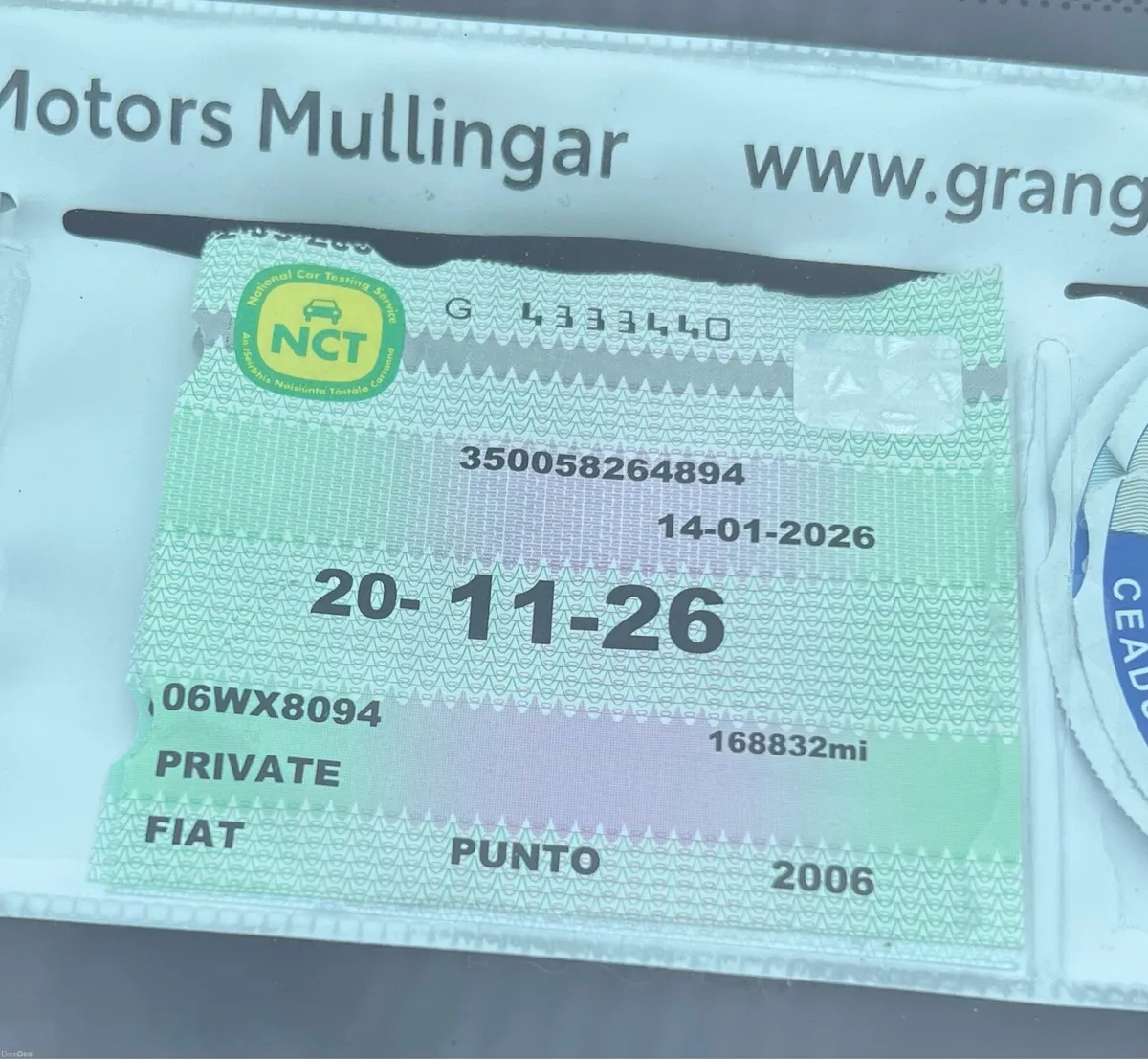 Fiat Punto 1.2 Petrol New NCT 20/11/26 Car is 100% - Image 3