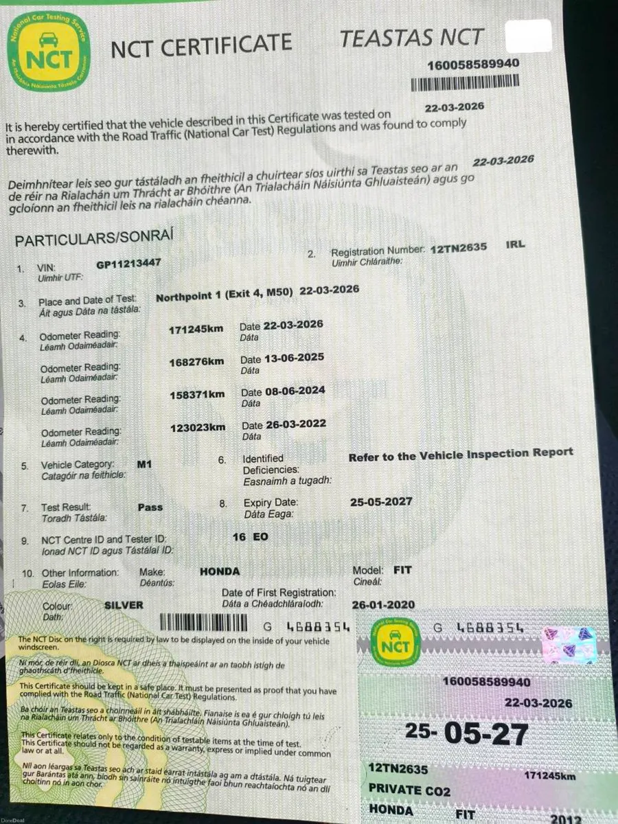 Automatic Hybrid Honda Fit 2012 NEW NCT 05/27 - Image 2