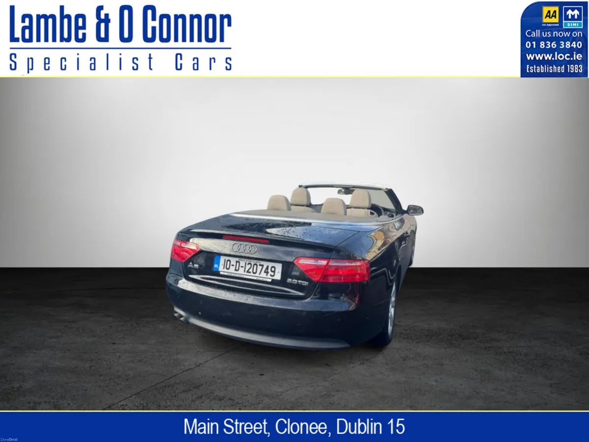 Audi A5 CABRIOLET 2.0 TDI SE *** BLACK / CREAM LEA - Image 2