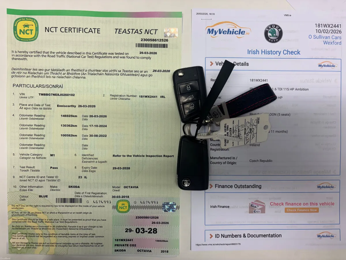 2018 SKODA OCTAVIA 1.6D AMBITION NCT 3/28 - Image 2