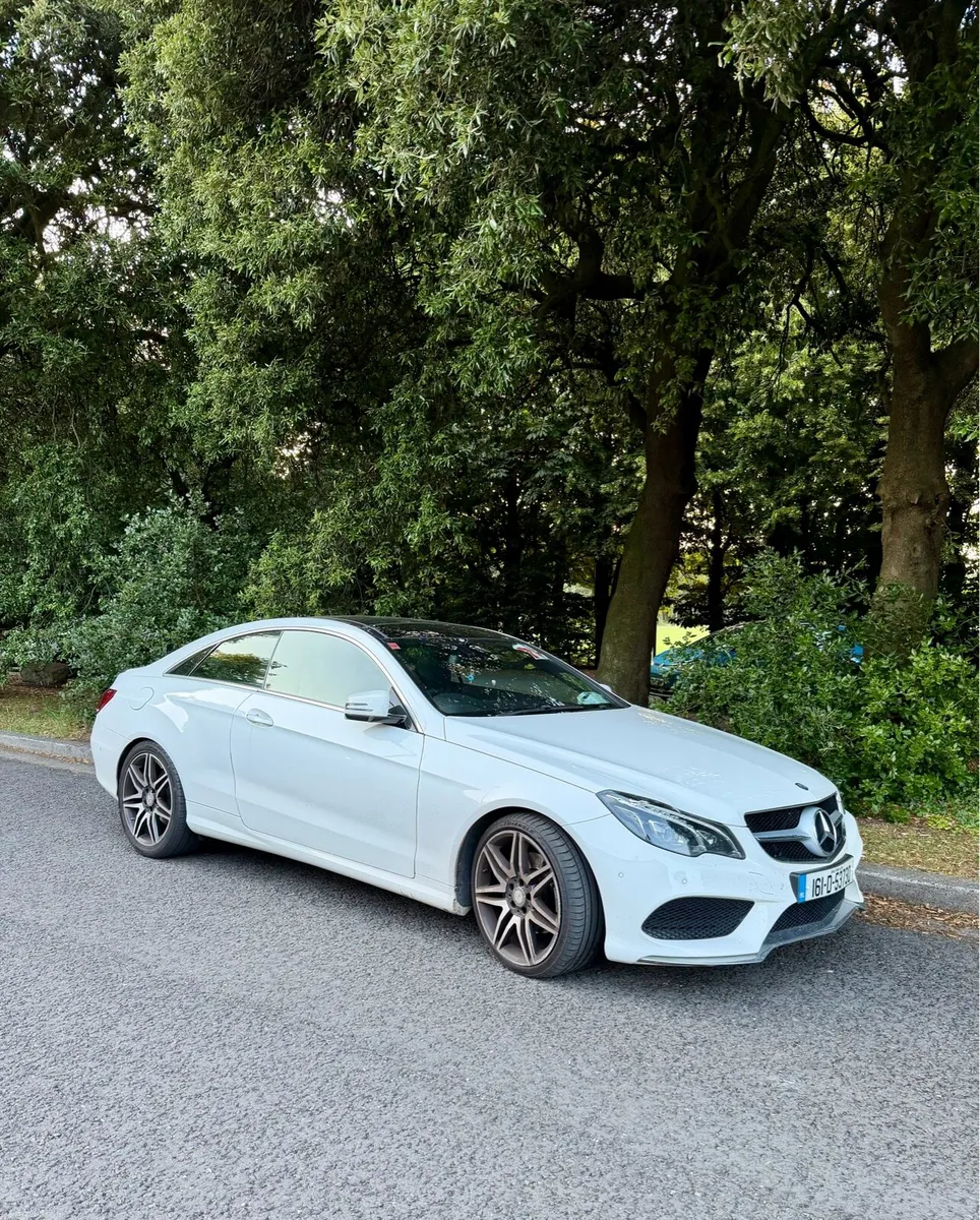 2016 Mercedes Benz E220D AMG Coupe - Sunroof-White - Image 1