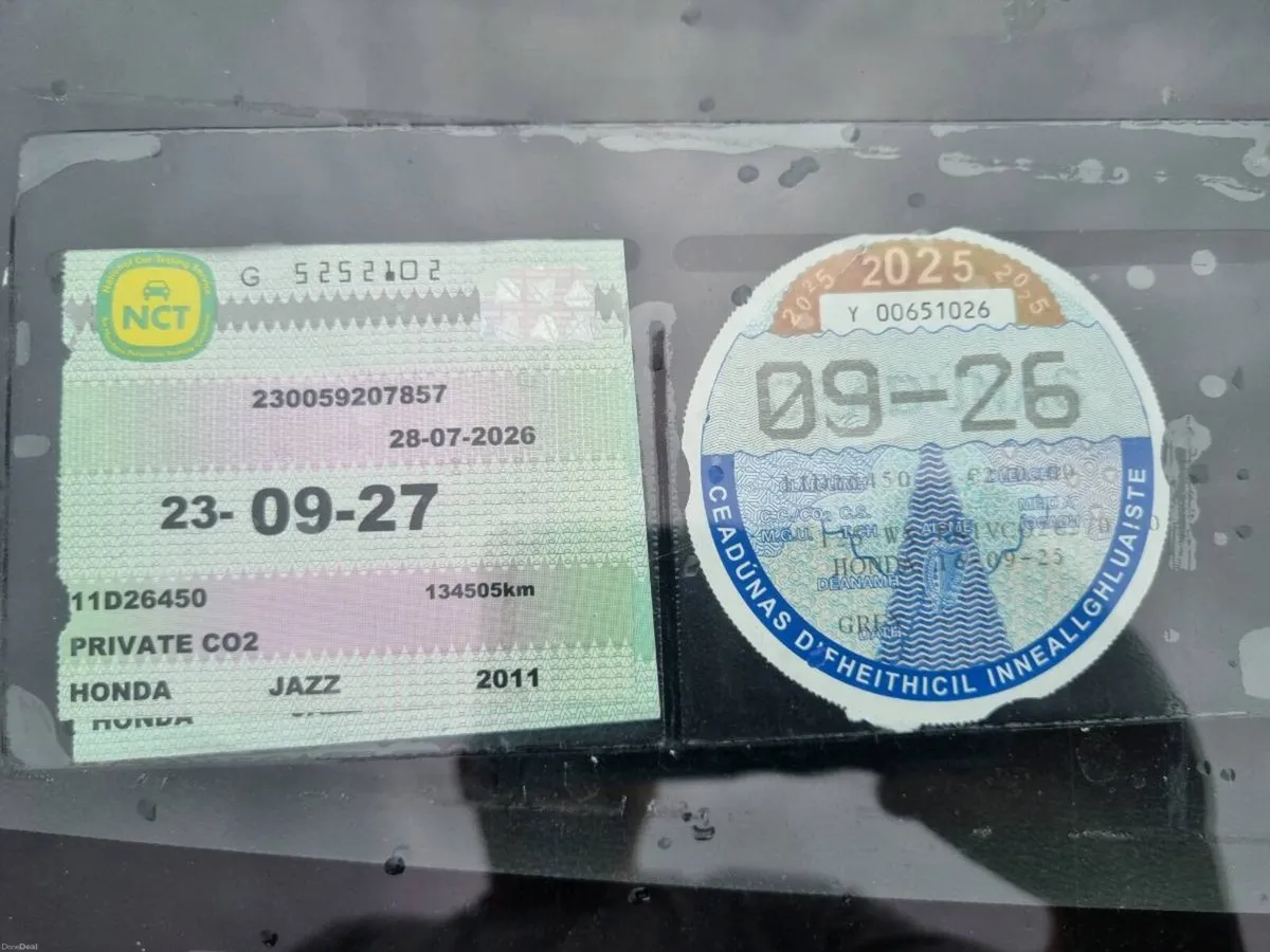 AUTOMATIC Honda jazz Tax New Nct 2 keys - Image 2