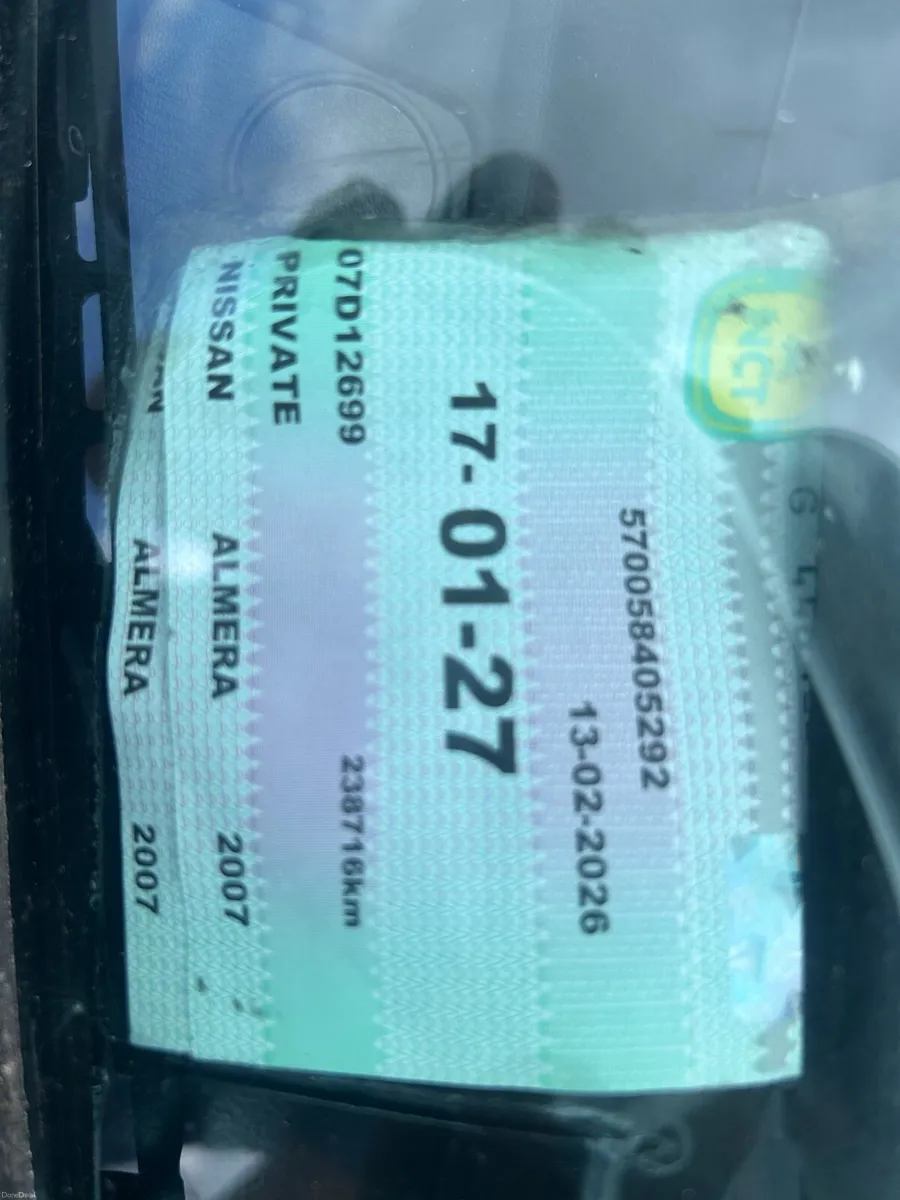 2007 Nissan Almera NCT 01/27   Tax 8/26 - Image 4