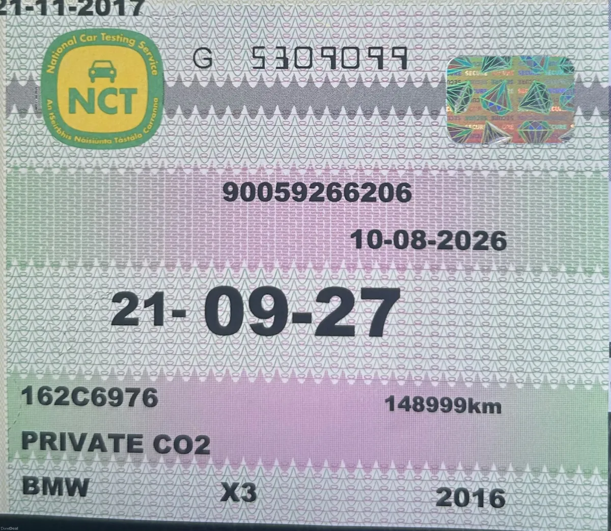 2016 BMW X3 Nct 09/27 - Image 2
