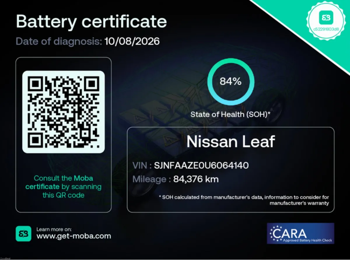 Nissan Leaf 30 kWh | S.O.H 84% | 11 bars. - Image 2