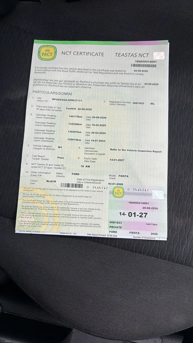 Ford fiesta automatic nct passed today - Image 1