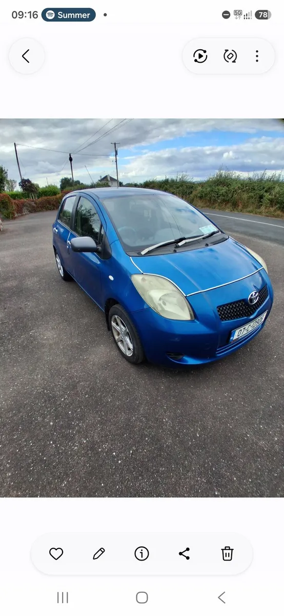 Toyota Yaris €1,280..N.C.T. 27th.2.2027.... - Image 2