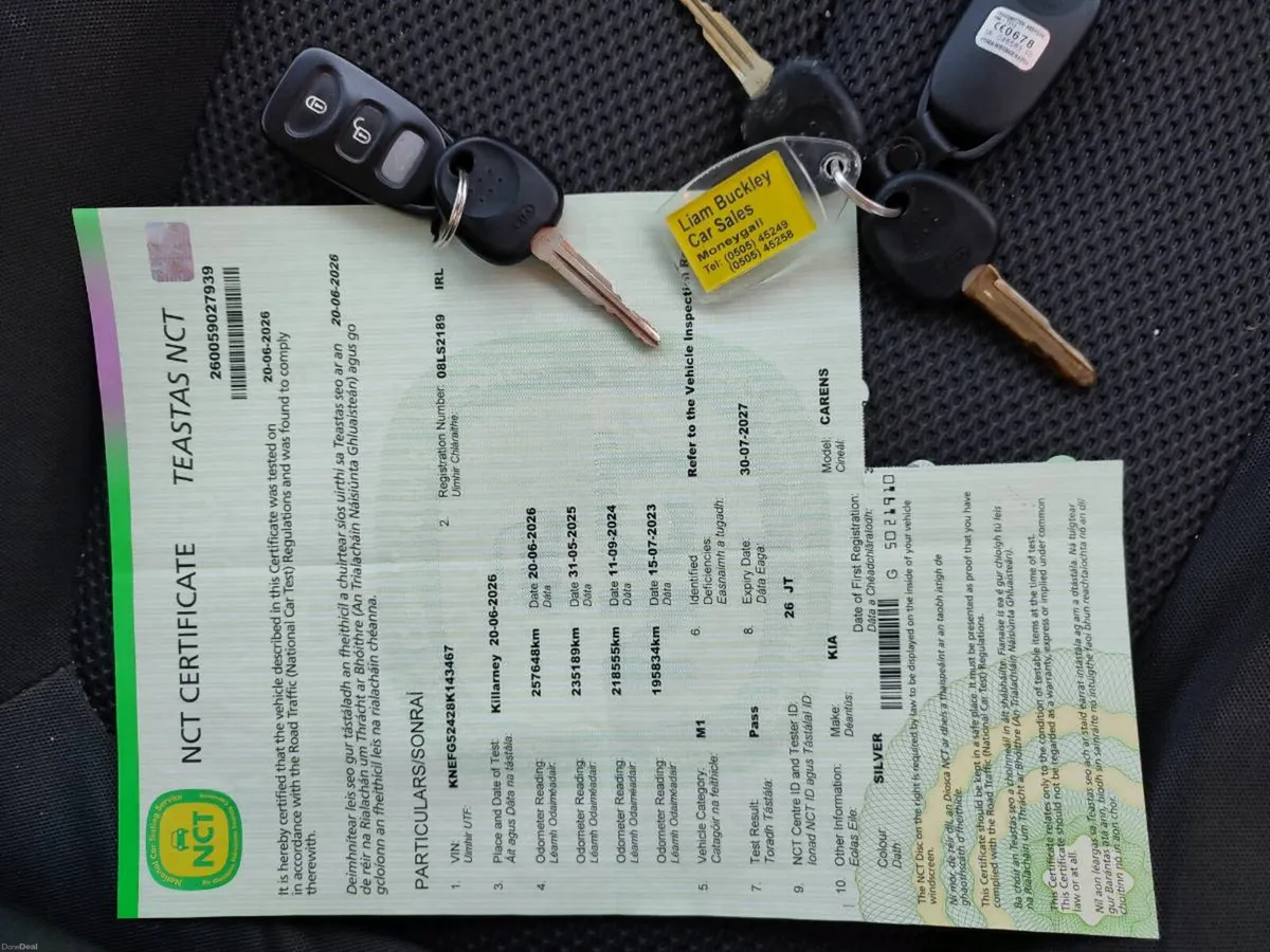 2008 Kia Carens 2.0 CRDi – 7 Seater – Long NCT 08/ - Image 2