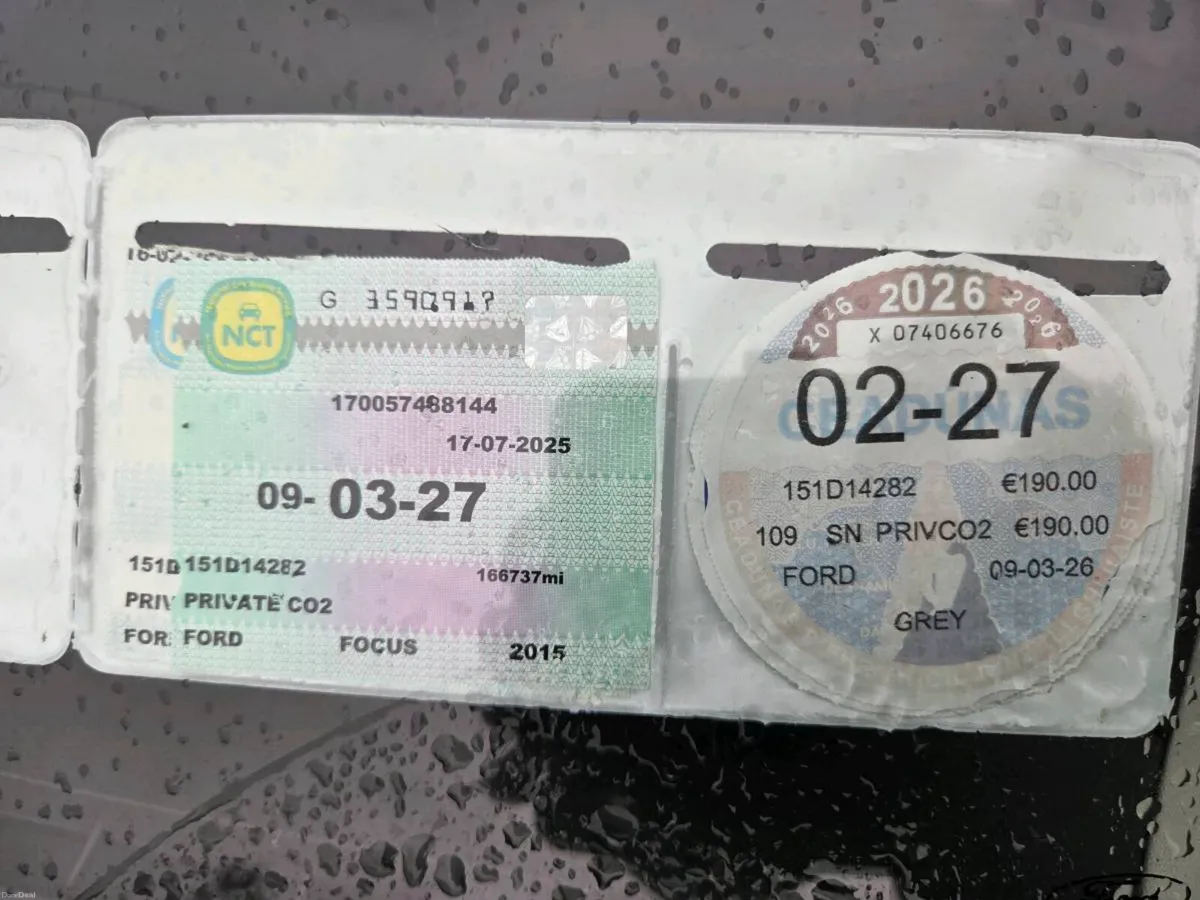 15 Focus 6 Month's NCT & 6 Month's Tax - Image 2