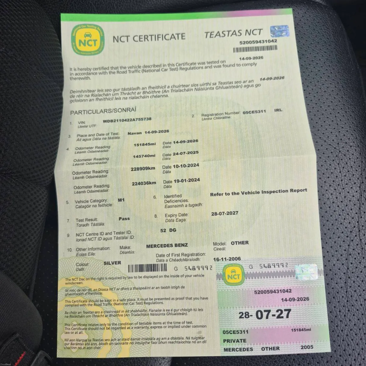 Mercedes E200 Brand new NCT, fully serviced - Image 2