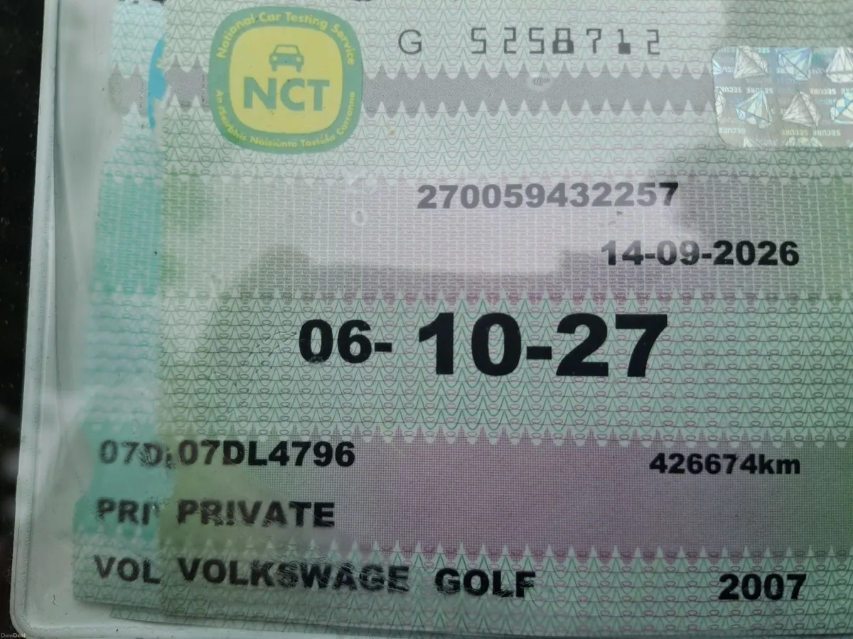 VW Golf NCT 10/27 - Image 2