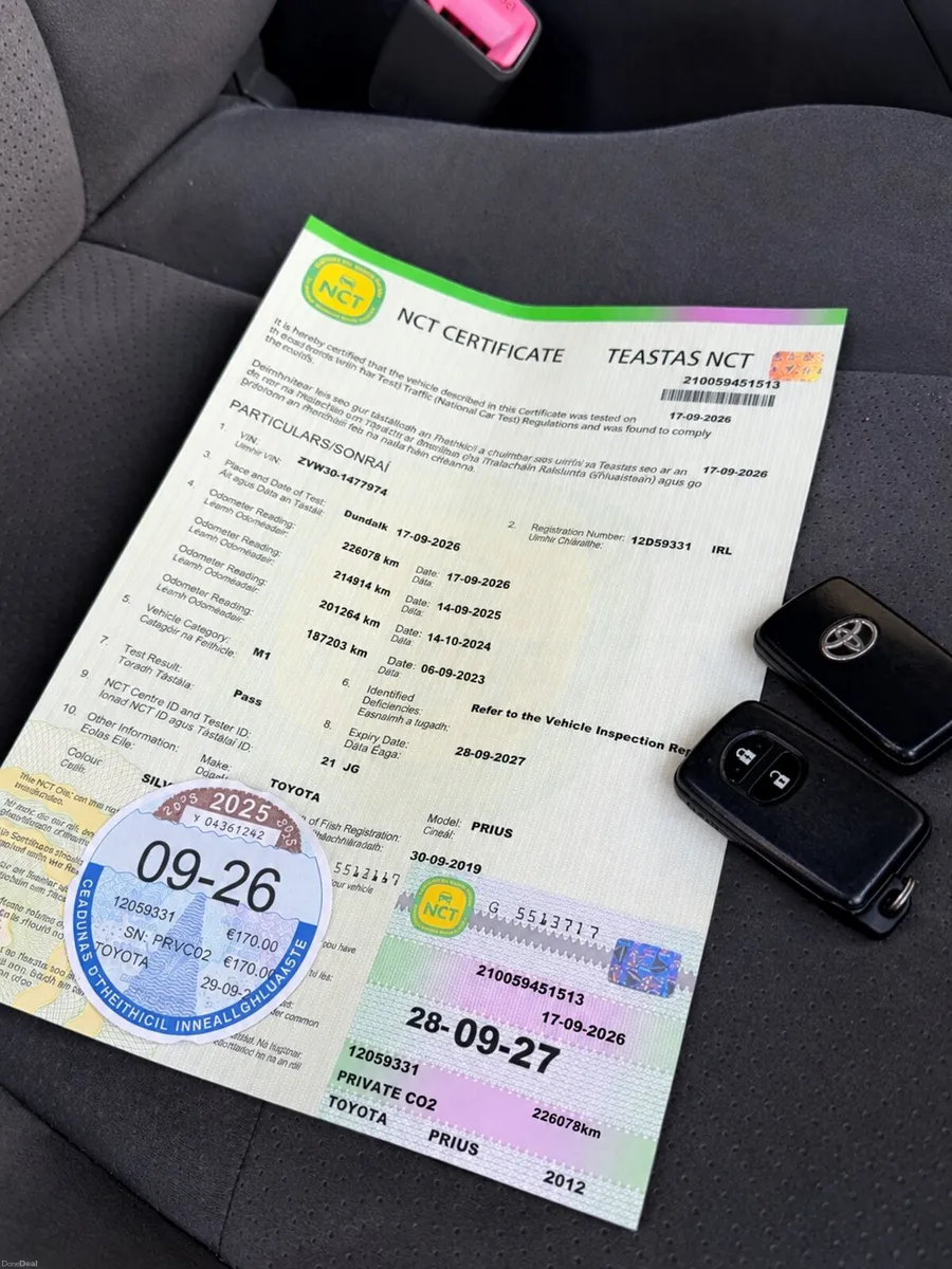 2012 automatic Toyota prius hybrid new nct 9/27 - Image 3