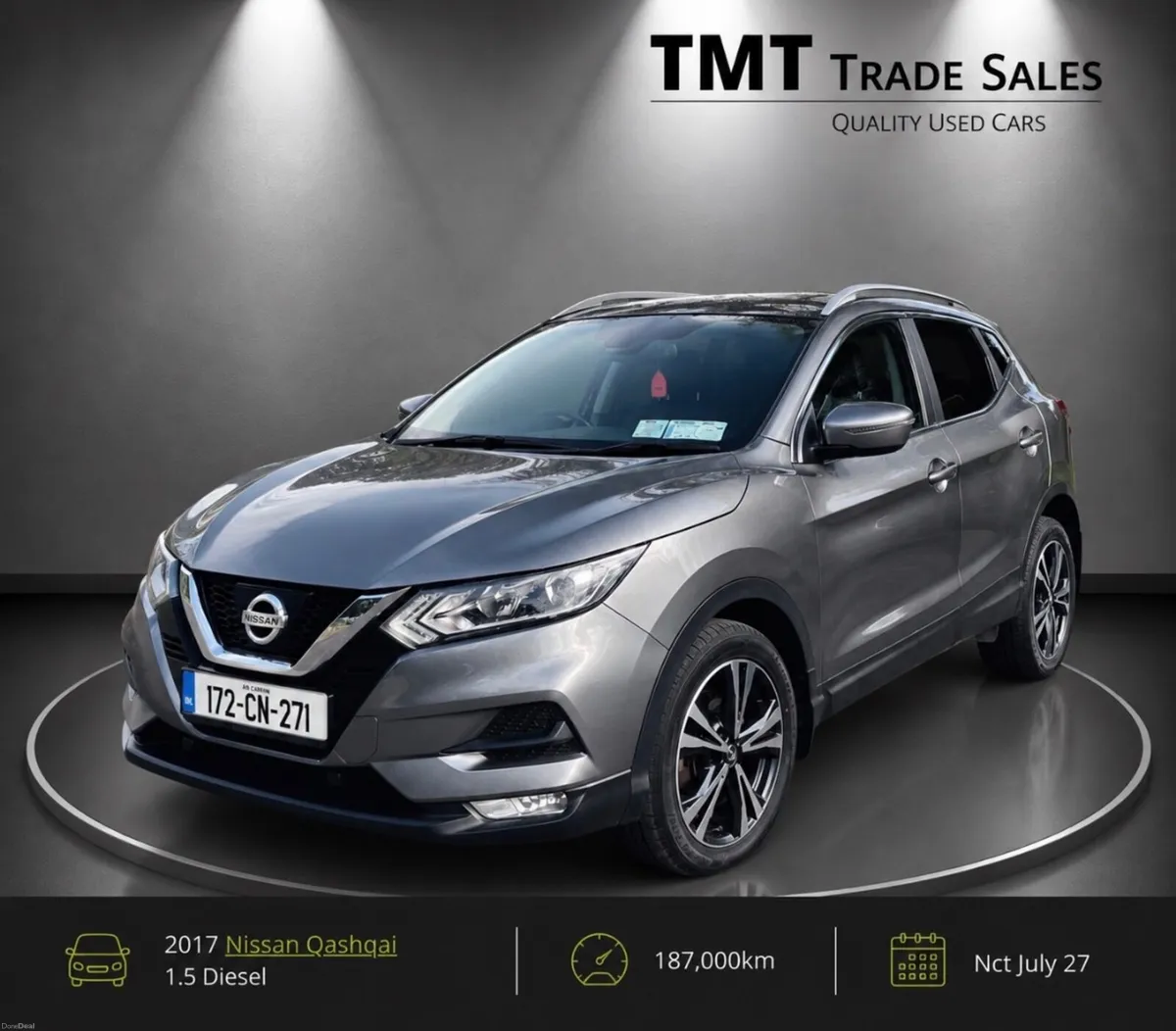 2017 Nissan Qashqai 1.5Diesel NCT Jul27 - Image 1