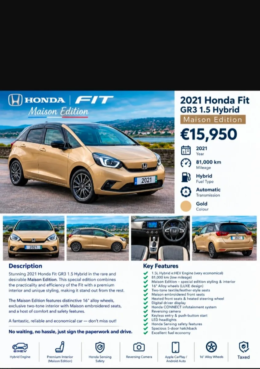 2021 Honda Fit e:HEV HOME Maison – Special edition - Image 1