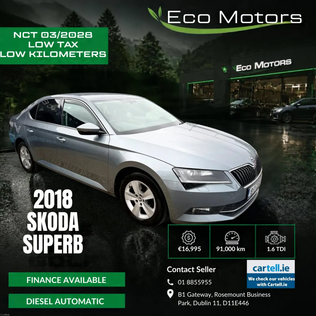 SKODA SUPERB 2018 - 1.6 TDI - AUTOMATIC - LOW KMS - Image 1