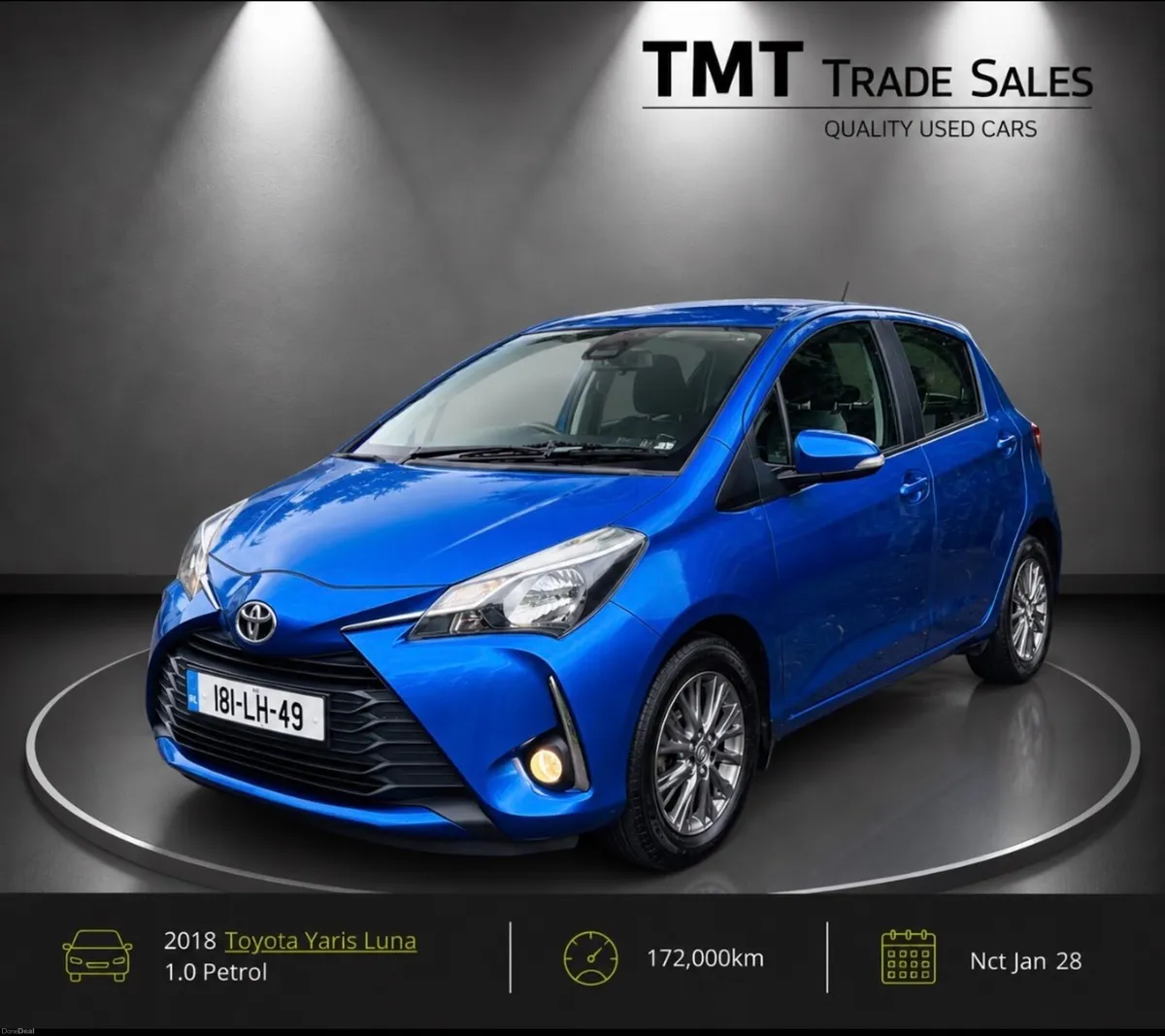2018 Toyota Yaris Luna 1.0 Petrol NCT Jan28 - Image 1
