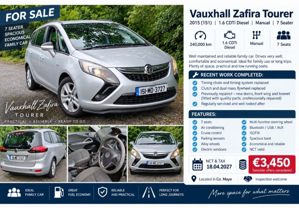 Vauxhall Zafira 2015 - Image 1