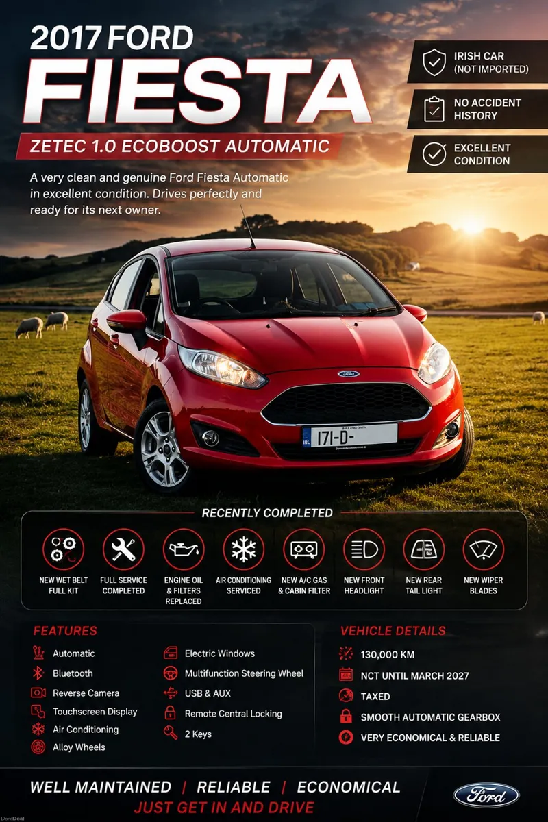 2017 Ford Fiesta Auto Full Service New Wet Belt - Image 1