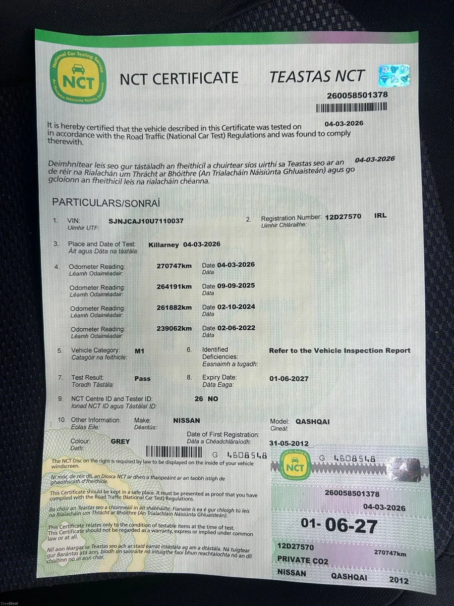 2012 Nissan Qashqai + 2.. New NCT & Service - Image 2
