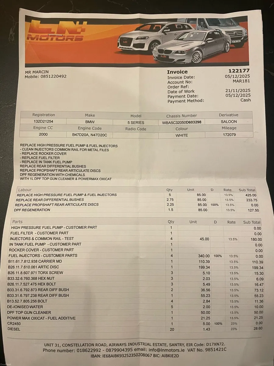 2013 Bmw F10 Luxury 2l diesel 184ps - Image 3