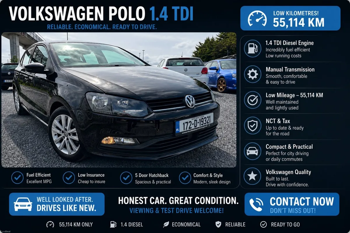 Volkswagen Polo 2017 New NCT & Tax - Image 1