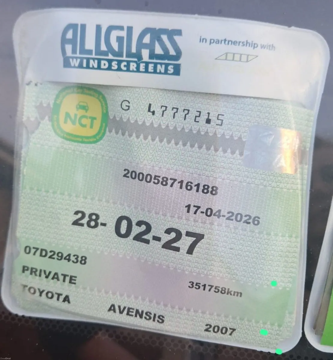 Toyota Avensis 2007 1.6 Petrol | NCT 02/27 | Taxed - Image 2