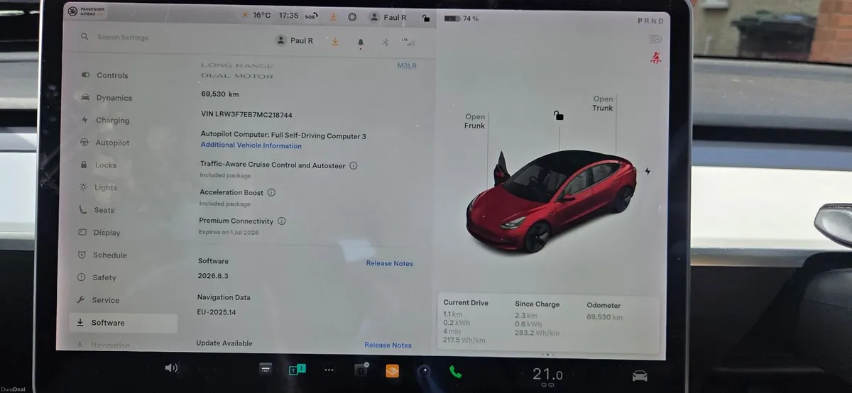 Tesla Model 3 2021 LONG RANGE AWD - Image 3
