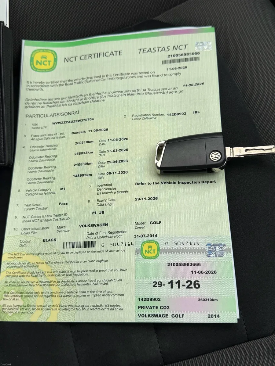 142 vw golf mk7 1.6 diesel highline new nct - Image 3