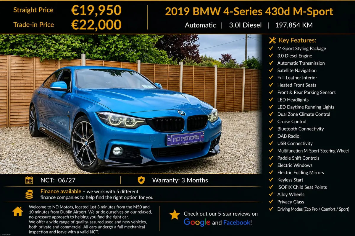 🆕️2019 BMW 4-Series 430d xDrive M Sport Auto🆕️ - Image 1