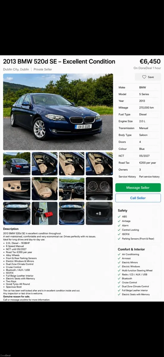 2013 BMW 520d SE NCT 05/2027 - Image 2