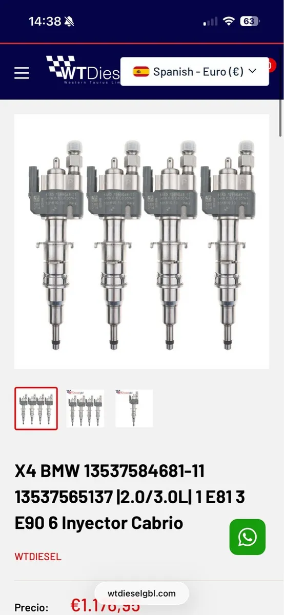 Injectors E92 N43 320i 2008 like new - Image 2