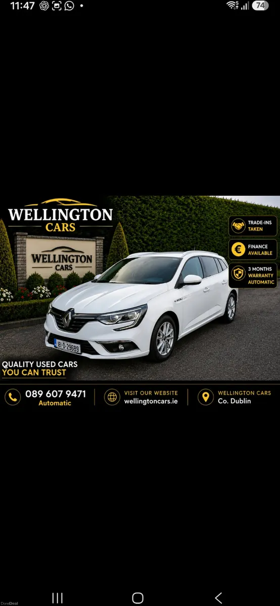 Renault Megane 2017 1.5 DCI DYNAMIQUE ESTATE AUTO - Image 1