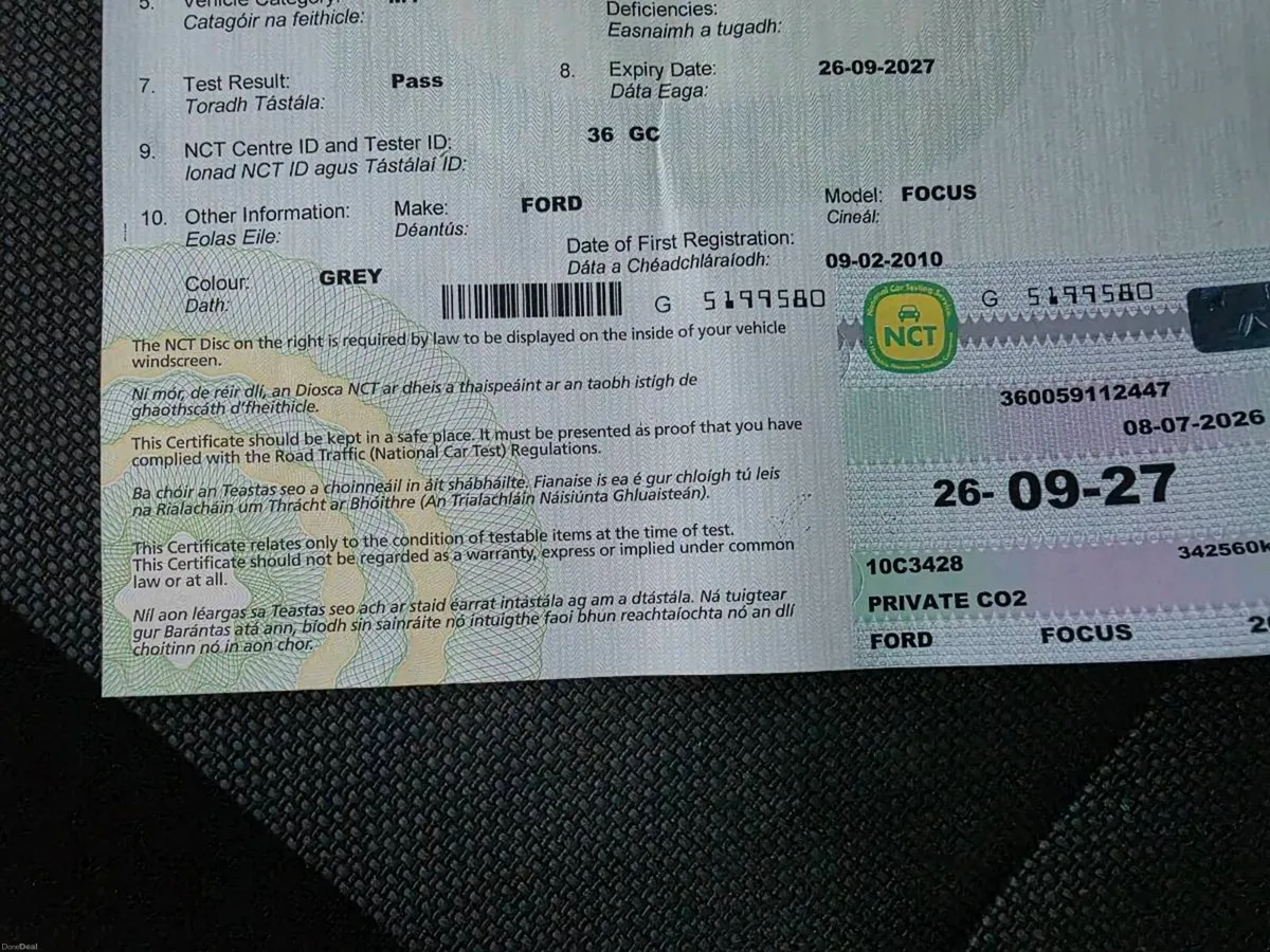 Ford focus 2010 nct till 09/27 - Image 2