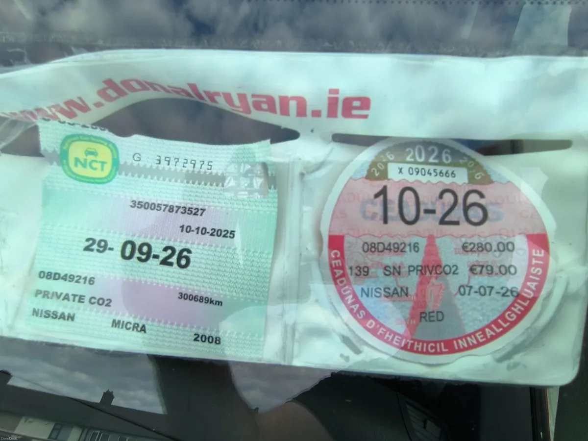 2008 Nissan Micra 1.2 Petrol TAX and NCT - Image 3