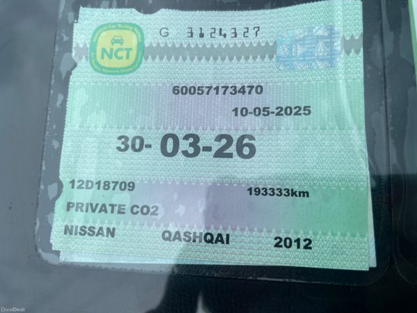Nissan Qashqai 2012 tax and nct €3950 369927530
