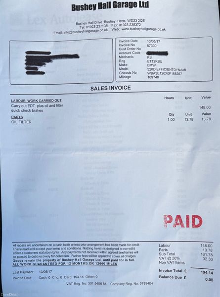 2012 BMW 3 Series 2.0D ES Nct 11/26 Tax 06/26 379022939