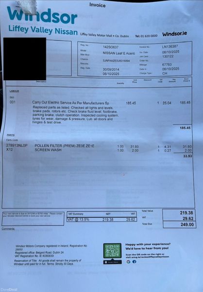 2014 Nissan Leaf 24.0kWh EV Auto Nct 01/27 379208837