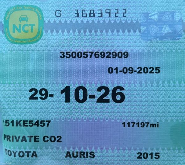 2015 Toyota Auris 1.33 VVT-I Nct 10/26 380331494