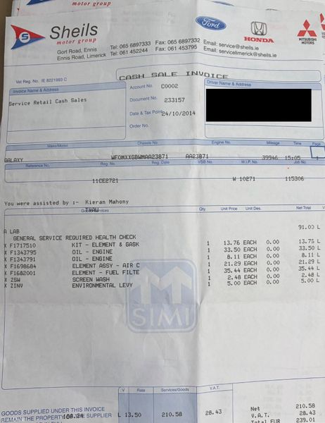 2011 Ford Galaxy 2.0TDI 7 Seat TITANIUM Nct 05/26 380441106