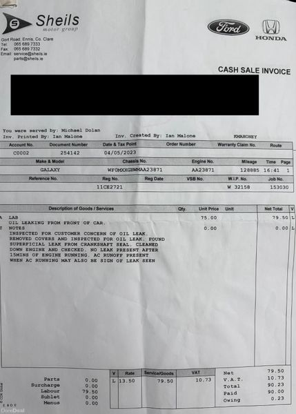 2011 Ford Galaxy 2.0TDI 7 Seat TITANIUM Nct 05/26 380441132