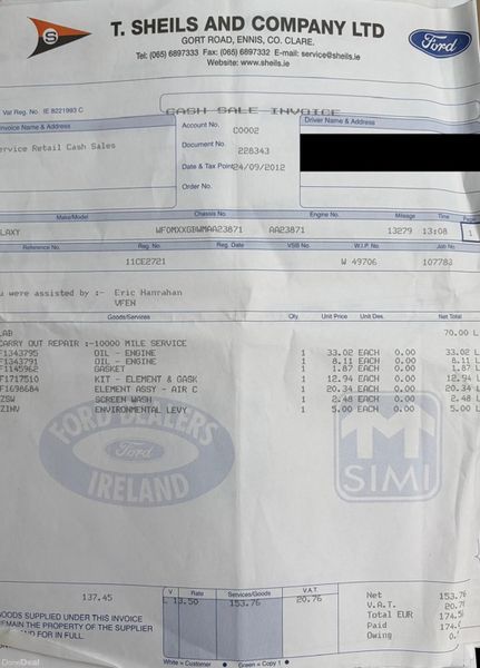 2011 Ford Galaxy 2.0TDI 7 Seat TITANIUM Nct 05/26 380723024