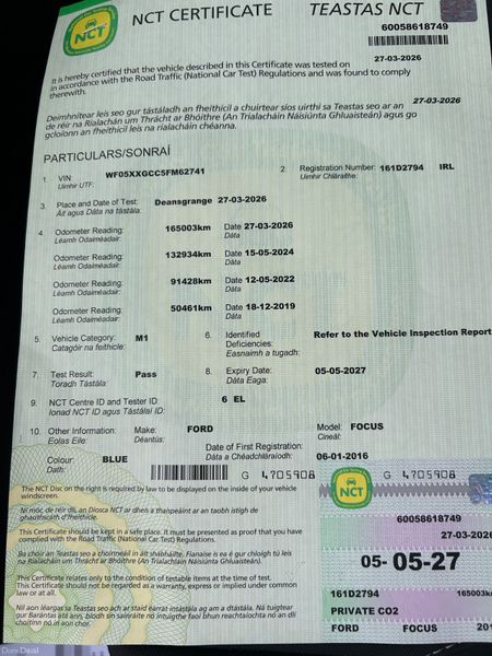 Ford Focus 2016 ( NCT 05/27) 383898094