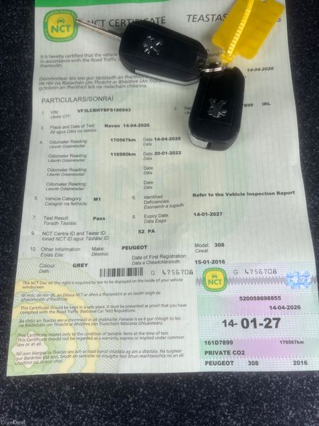 Peugeot 308 2016 NCT 01/27 READY TO GO 384951978