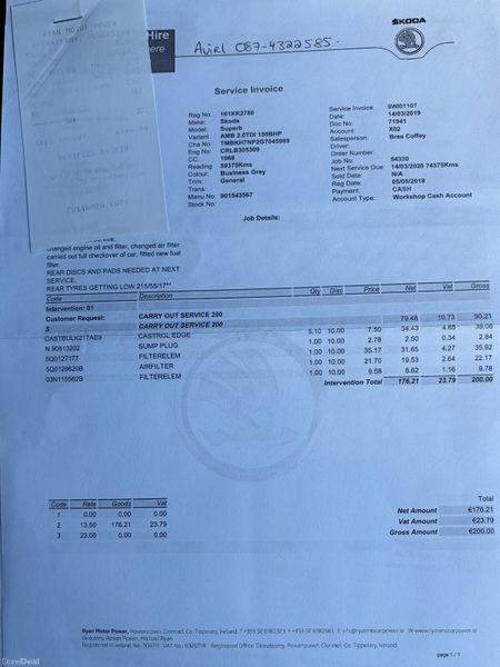 2016 Skoda Superb 2.0 TDI Ambition Nct 05/27 384968536