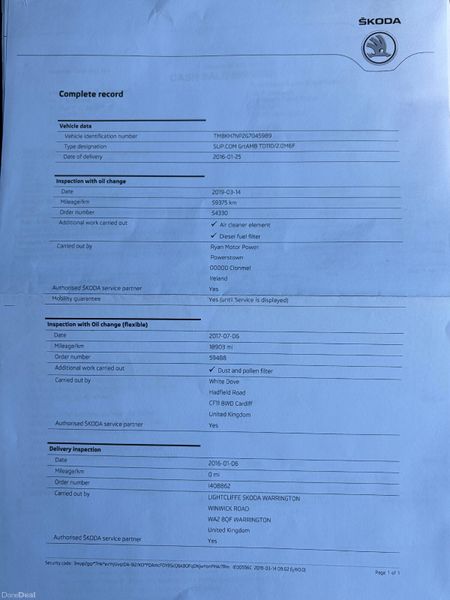 2016 Skoda Superb 2.0 TDI Ambition Nct 05/27 384968538