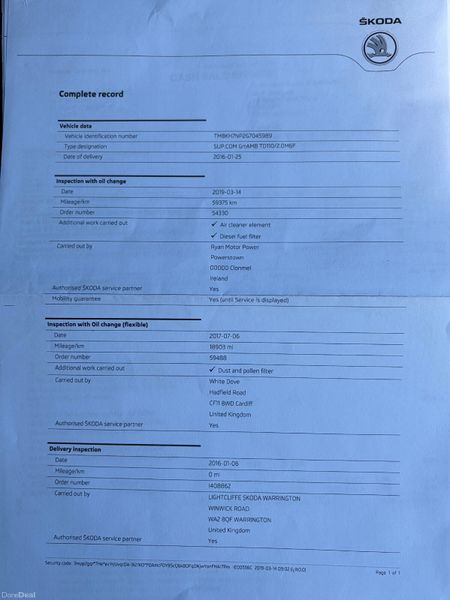 2016 Skoda Superb 2.0 TDI Ambition Nct 05/27 385473496