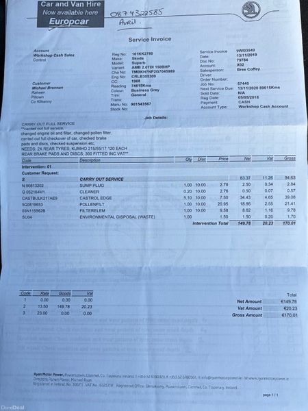 2016 Skoda Superb 2.0 TDI Ambition Nct 05/27 385659628