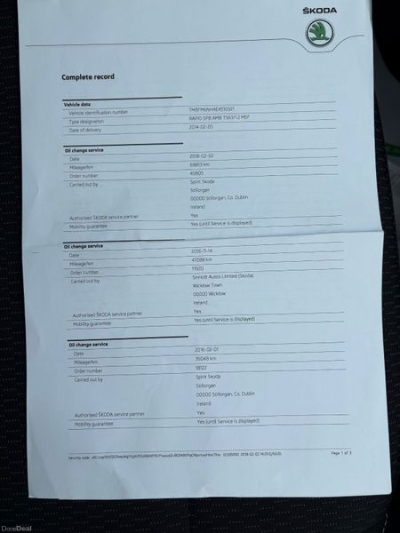 2014 Skoda Rapid 1.2 TSI Ambition Nct 02/27 386746988