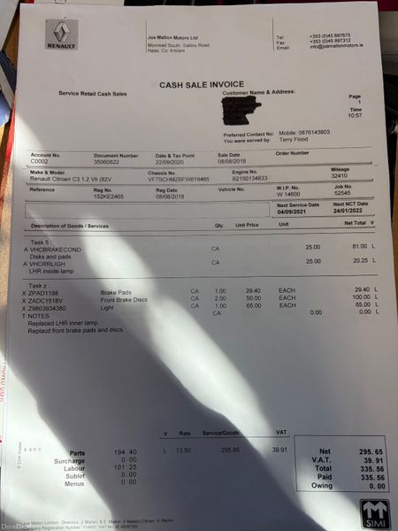 2015 Citroen C3 1.2 VTI VTR+ Nct 01/27 Tax 07/26 386880662