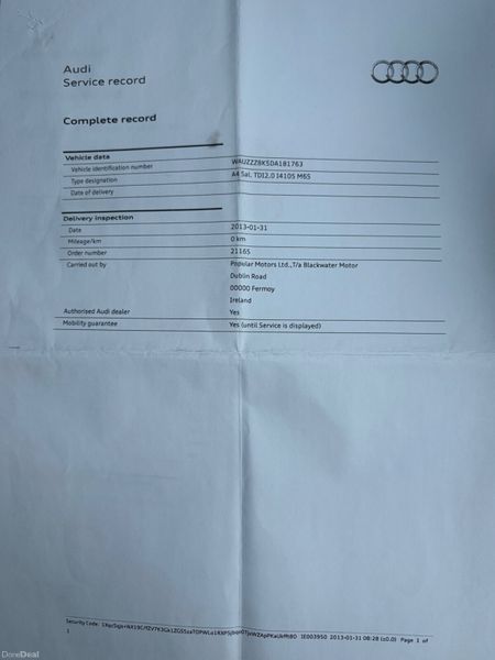 2013 Audi A4 2.0 TDI SE Nct 05/27 Tax 05/26 387666846